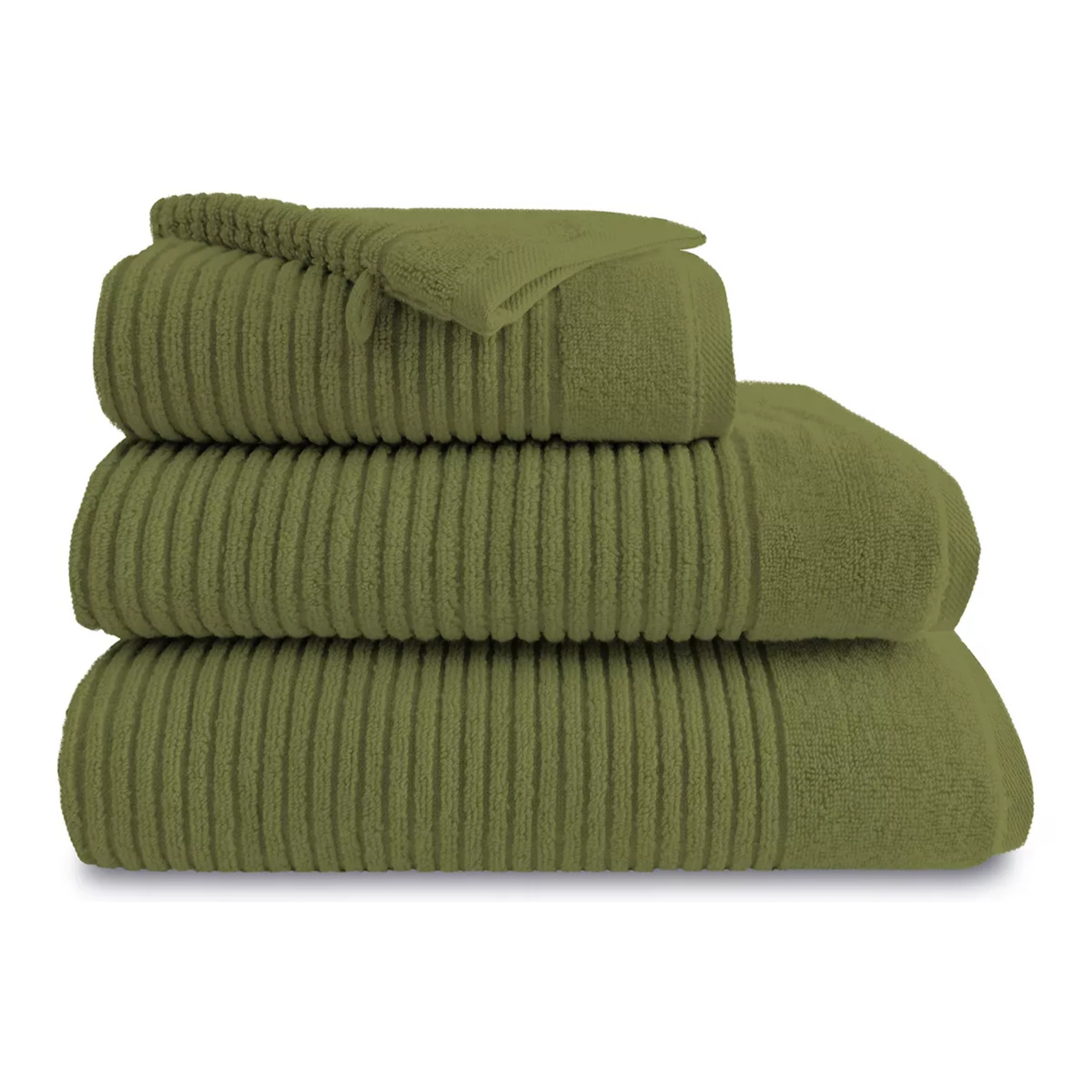 Drap de douche pur coton 575 g/m² uni vert Vitae mousse