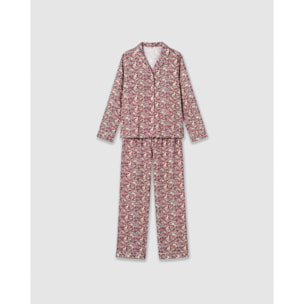 Pijama largo camisero viscosa nuts malva rosa