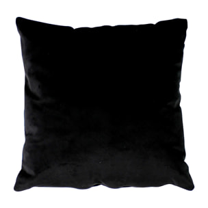 Coussin en velours avec zip déco - Noir