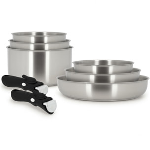 Batterie de cuisine 8 pièces en acier inoxydable - tous feux IRIS