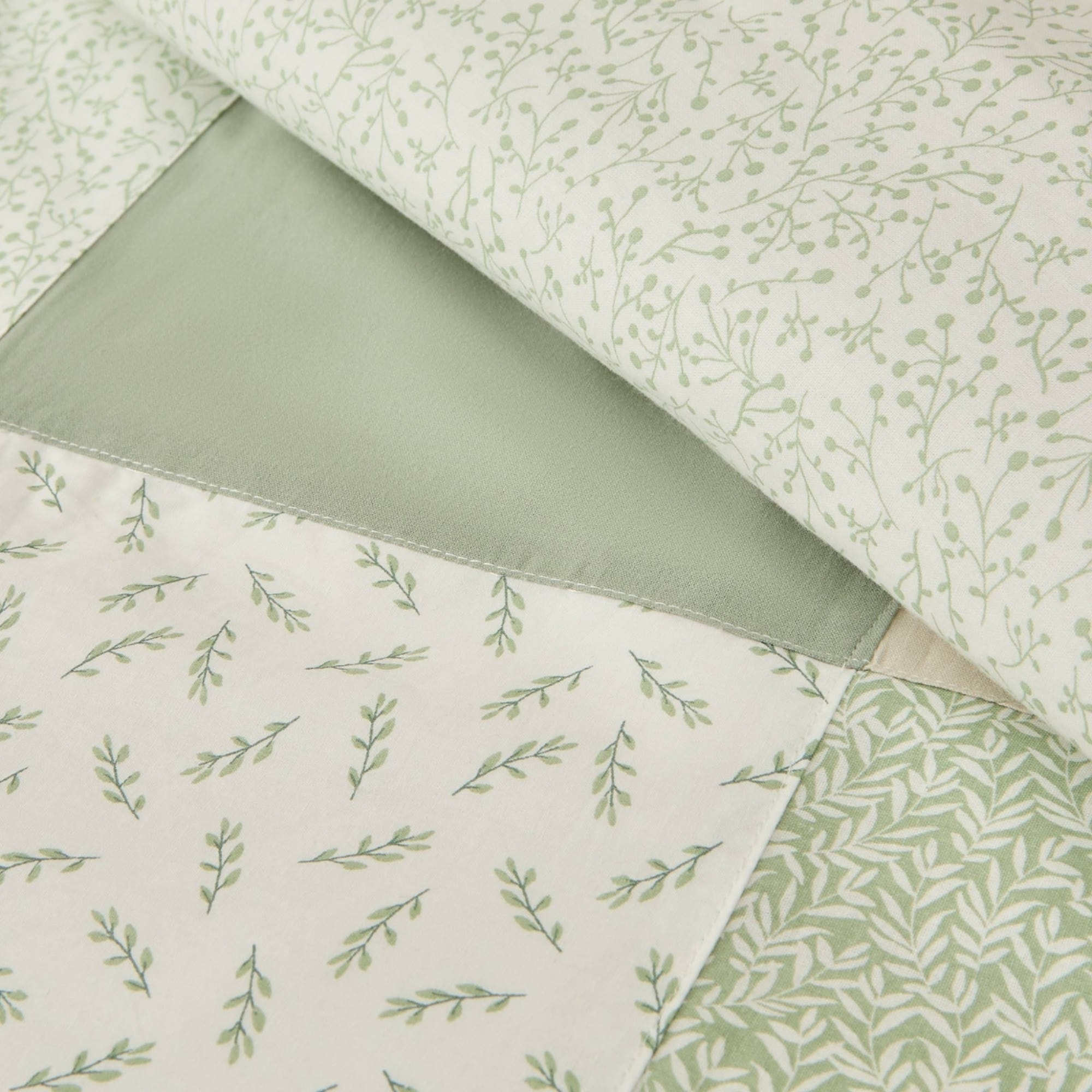 Funda nórdica algodón patchwork Felipa color verde