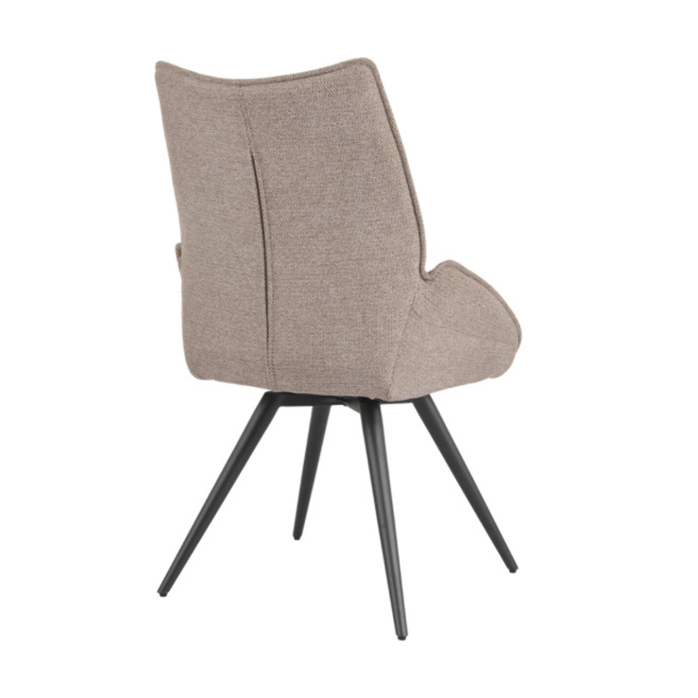 Chaise rotative 180° en tissu avec pieds évasés en métal noir - COLINE