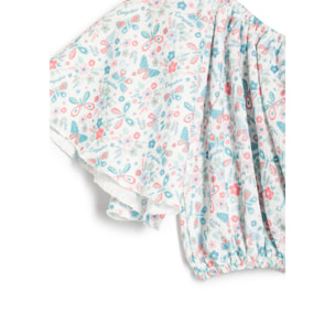 Camiseta Manga Corta de Niña con Estampado Multicolor
