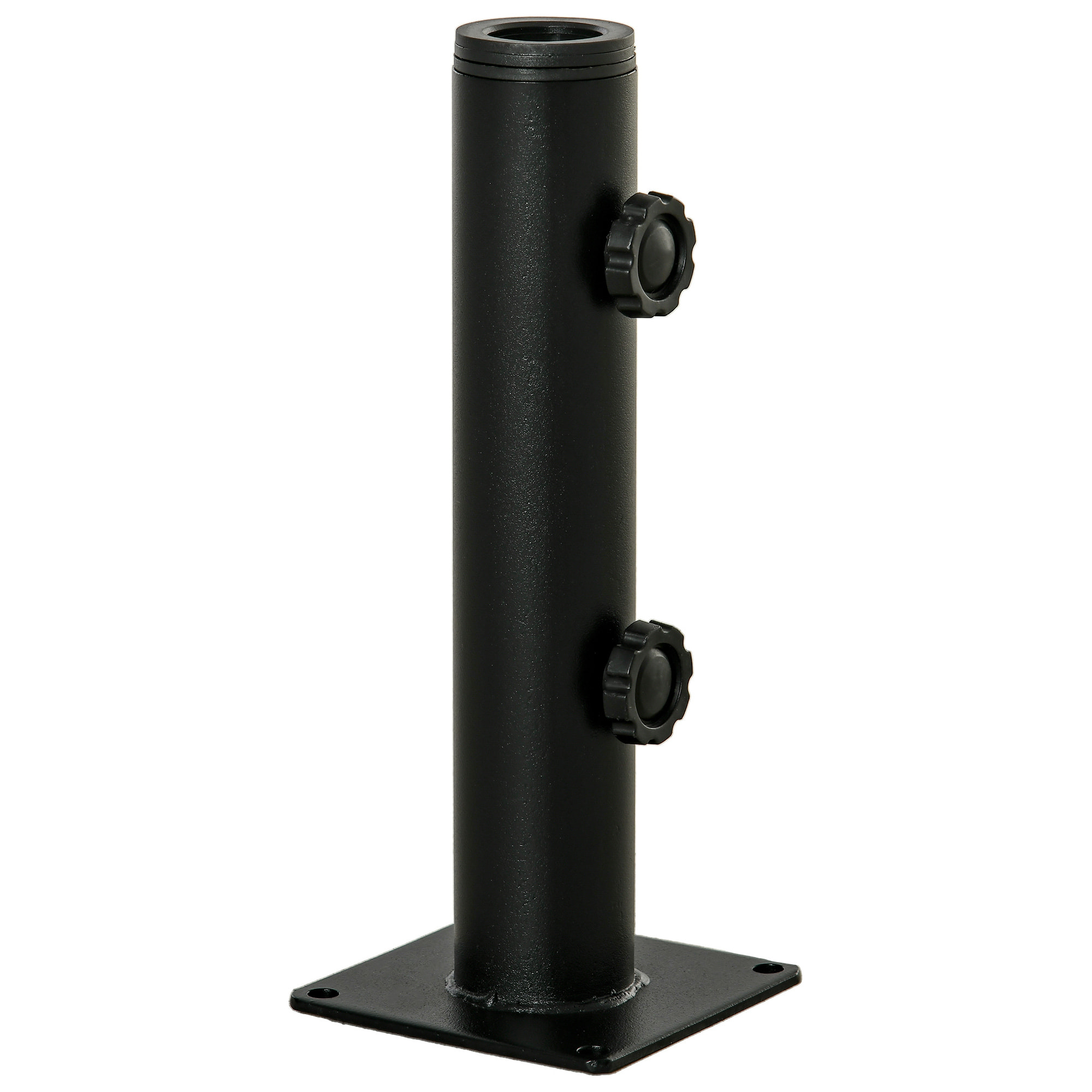 Pied de parasol - support de parasol pour ancrage au sol - visserie incluse - acier noir