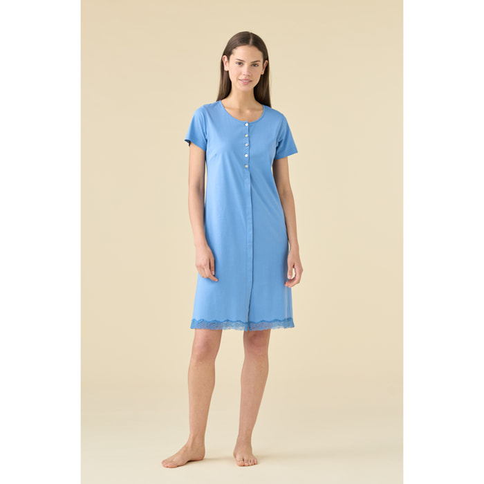Camicia da notte donna estiva in cotone articolo essential. Noidinotte