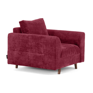 Rune - fauteuil en velours texturé - Prune
