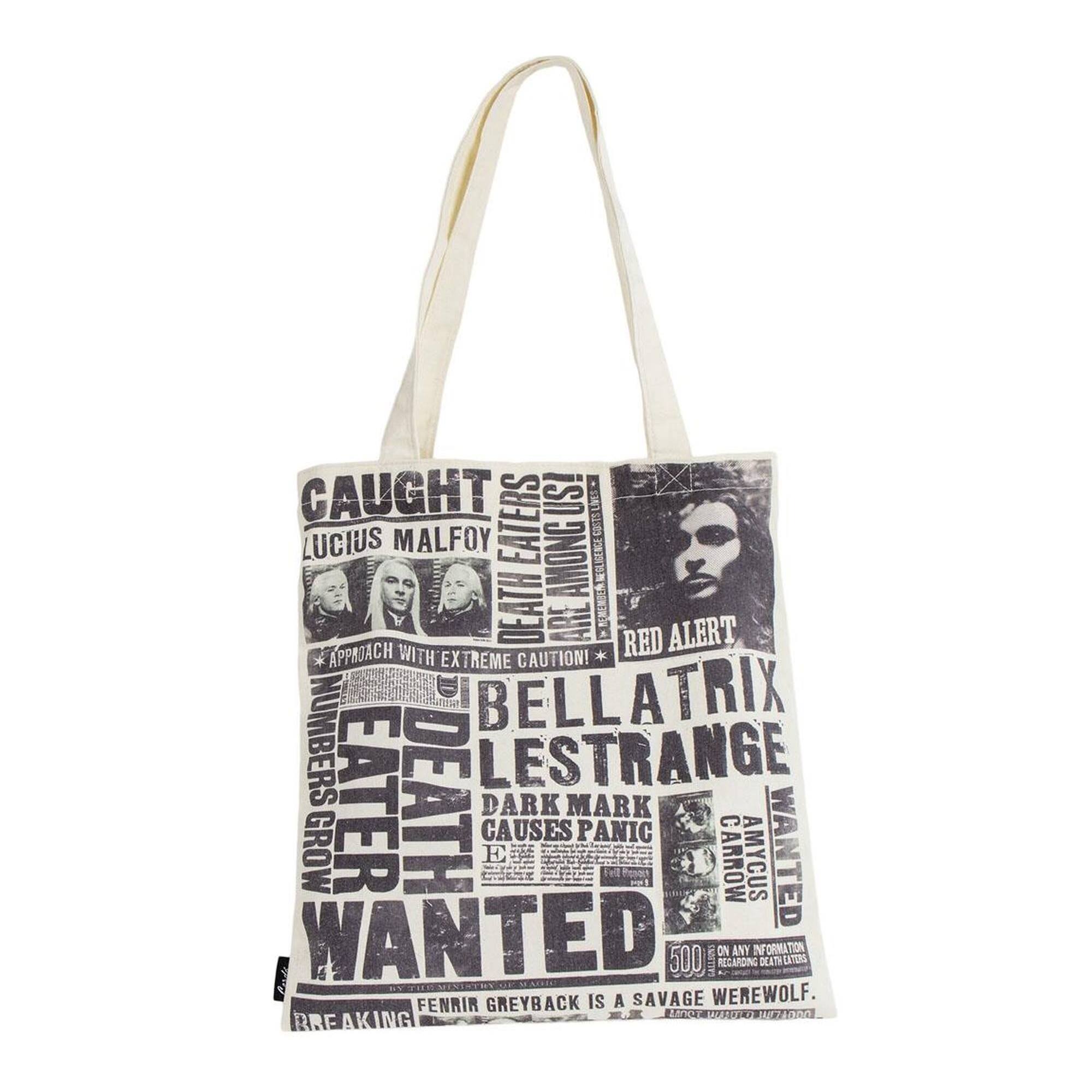 Bolsa shopping harry potter, unisex adulto, blanco y negro