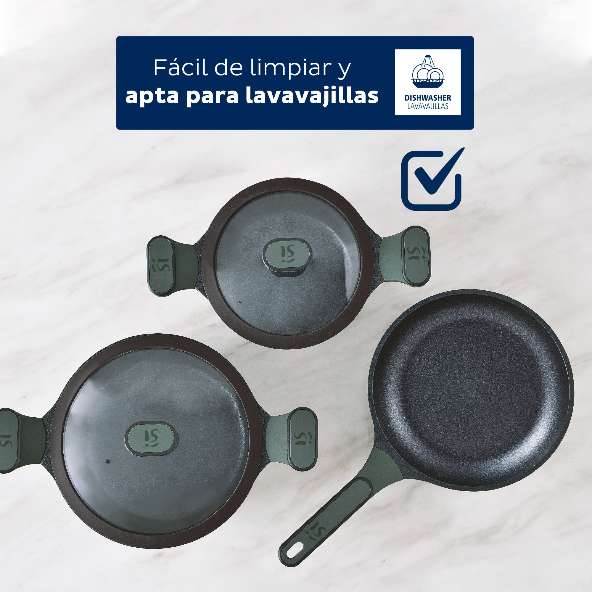 Set 5pcs bateria de cocina aluminio fundido ind