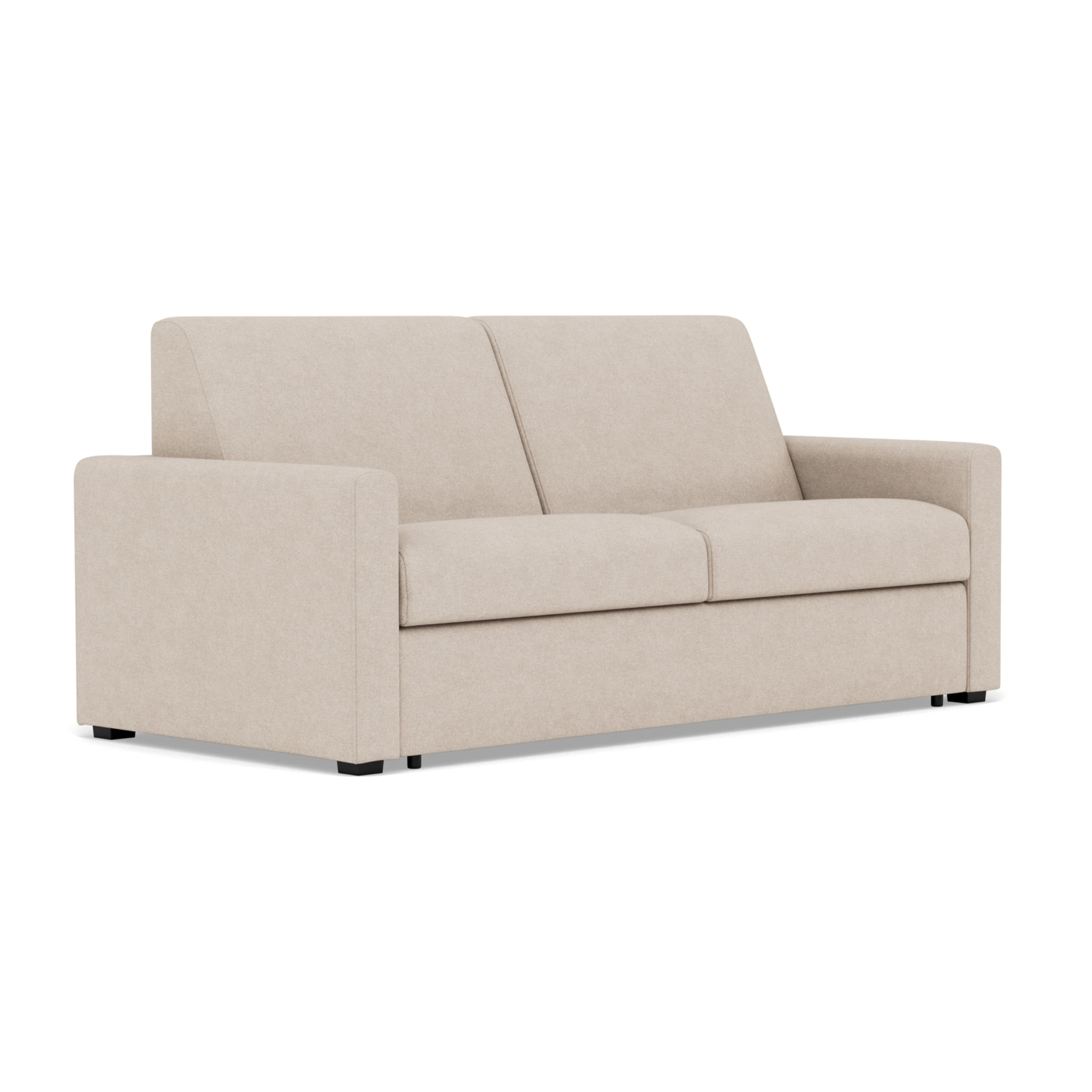 Julia - canapé 3 places convertible couchage quotidien matelas 18 cm en tissu - Beige