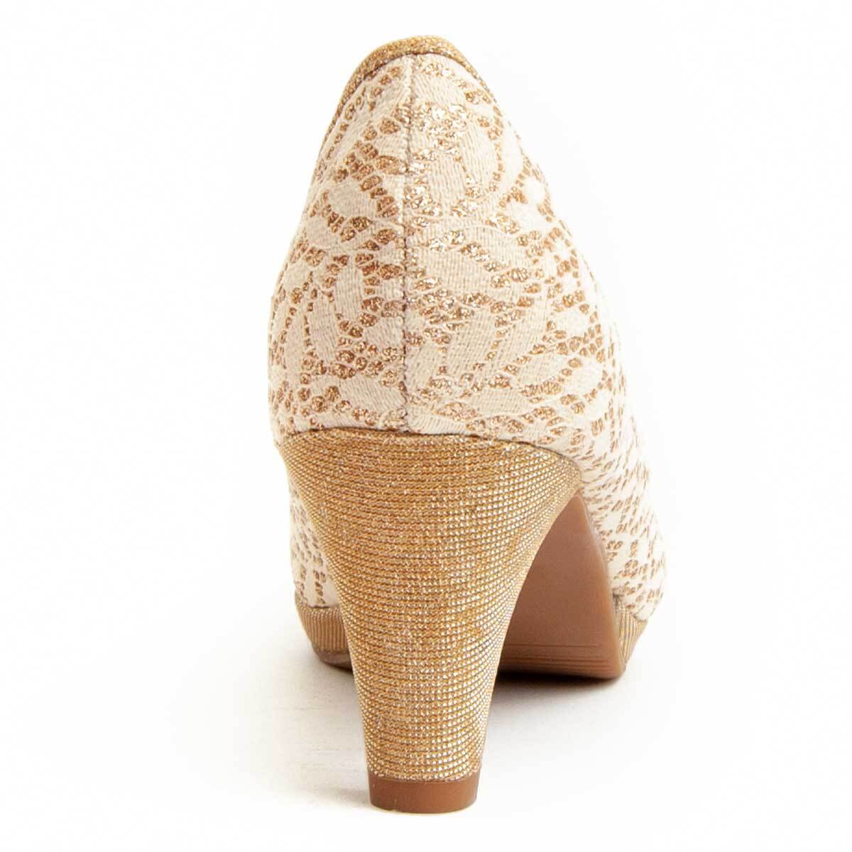 Zapato de tacón - Beige - Altura: 6 cm