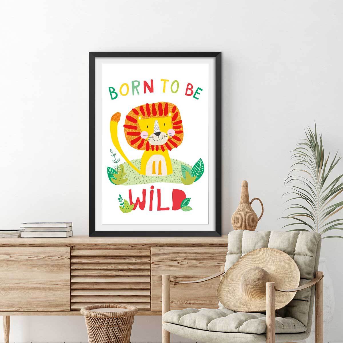 Affiche enfant lion born to be wild Affiche seule