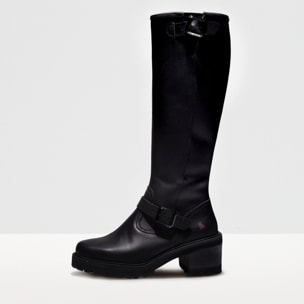 Botas con tacón 1703 GRASS WAXED BLACK/ BRUGGE color Black
