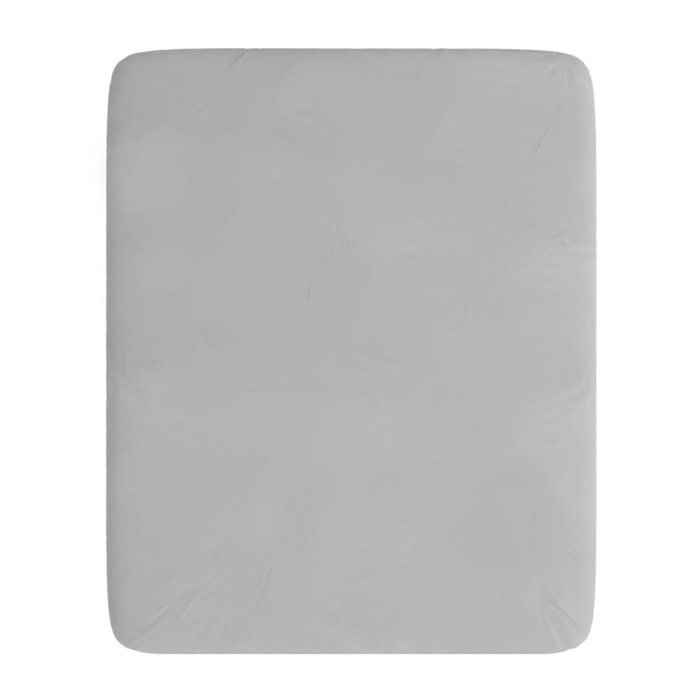 LENZUOLO SOTTO CON ANGOLI MAX COLOR, 100% Cotone, Made in Italy - GRIGIO CHIARO
