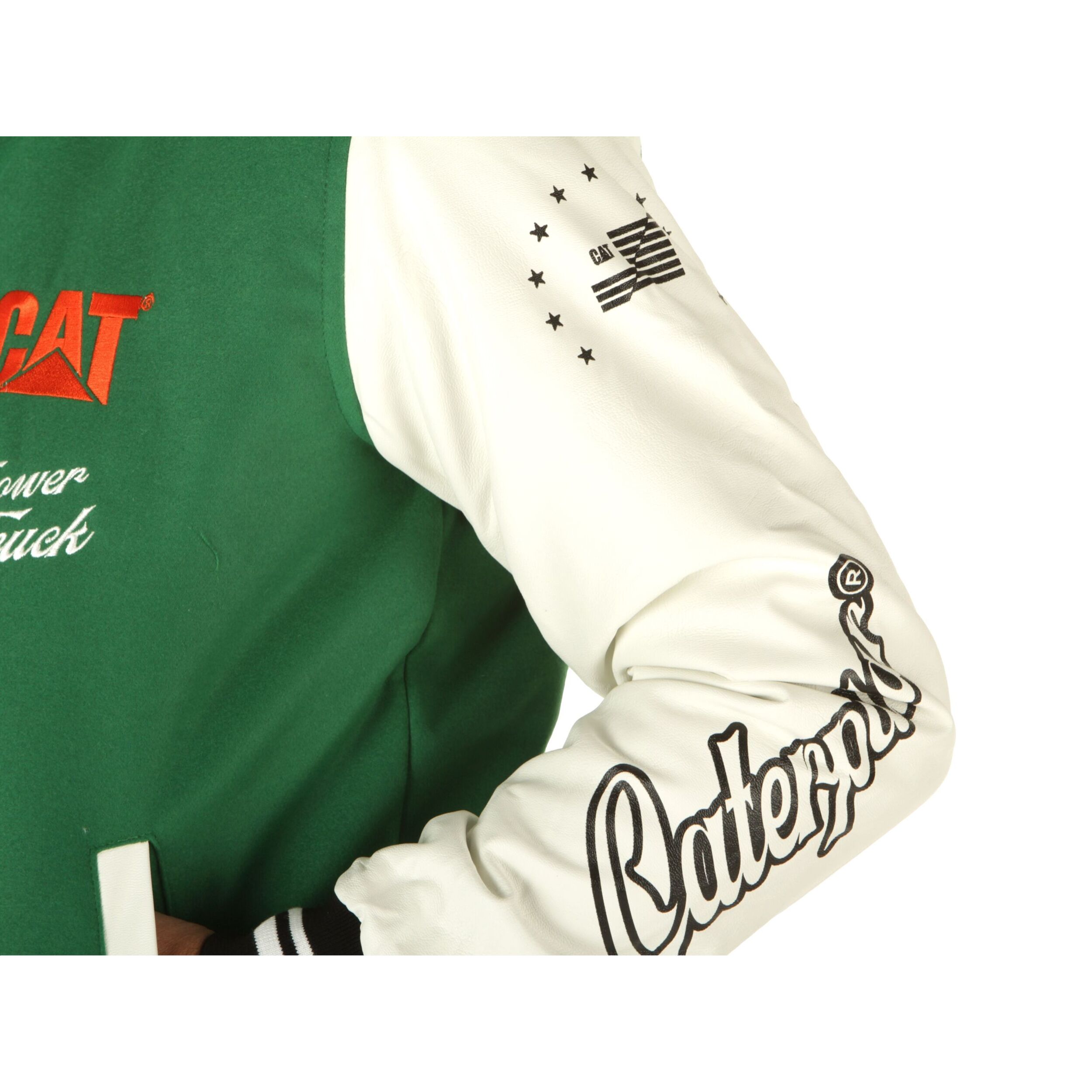 Giacche Caterpillar Iconic Varsity Jacket Ivory Green Verde