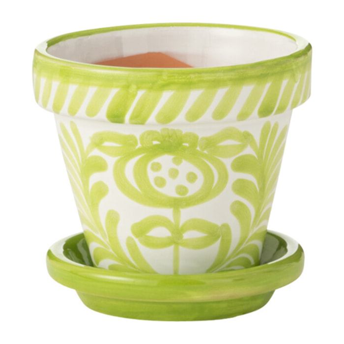 J-Line cache-pot Granada Handmade + Painted - céramique - vert - extra small - Ø 17 cm