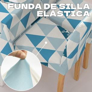 DAM Mantel impermeable de 140x180cm y 4 fundas de silla. 180x140x1 Cm. Color: Azul