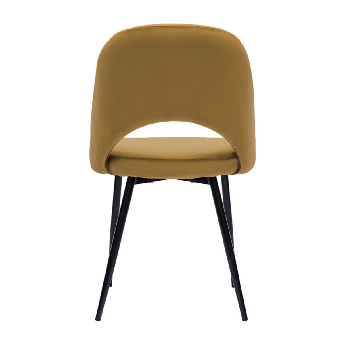 Chaises vintage en tissu velours bronze et métal noir (lot de 2) COSETTE