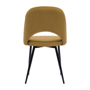 Chaises vintage en tissu velours bronze et métal noir (lot de 2) COSETTE