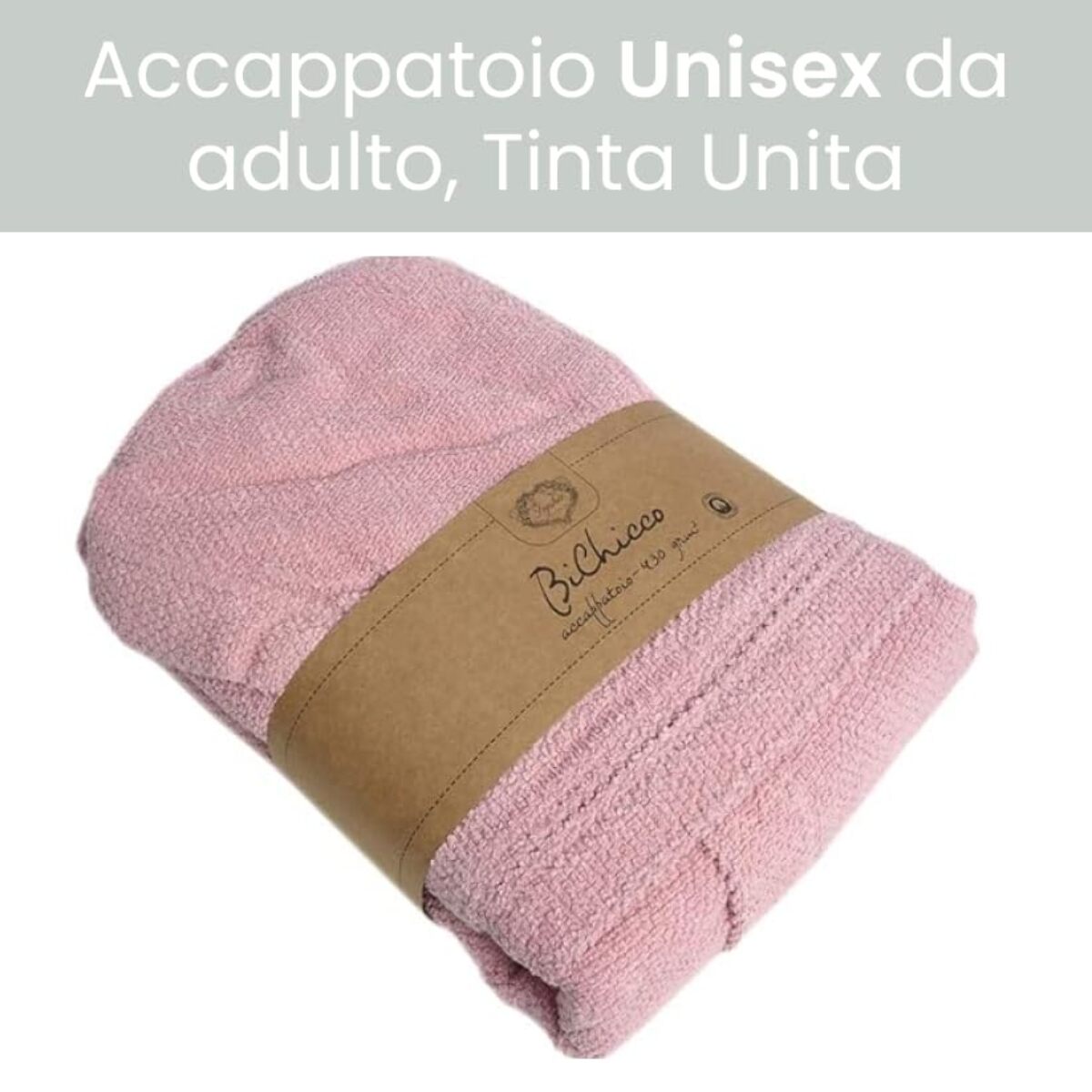 Accappatoio in spugna di cotone - ROSA