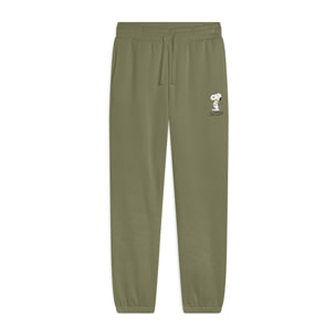 Pantalone jogger donna in felpa con piccola stampa Snoopy