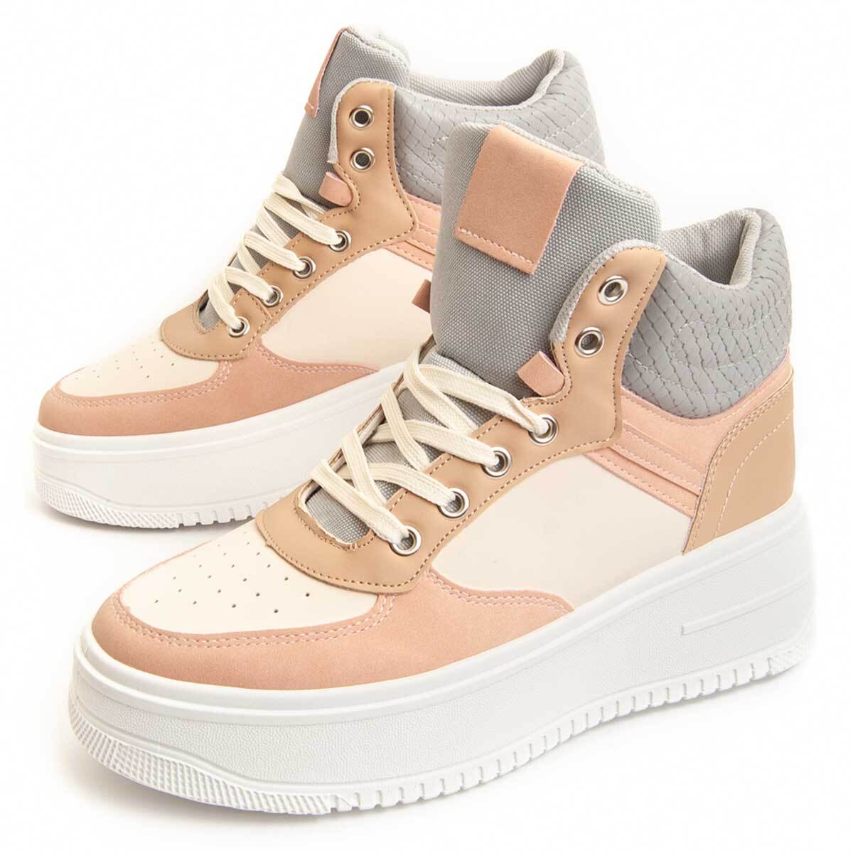 Sneaker De Plataforma - Beige - Altura: 5 Cm