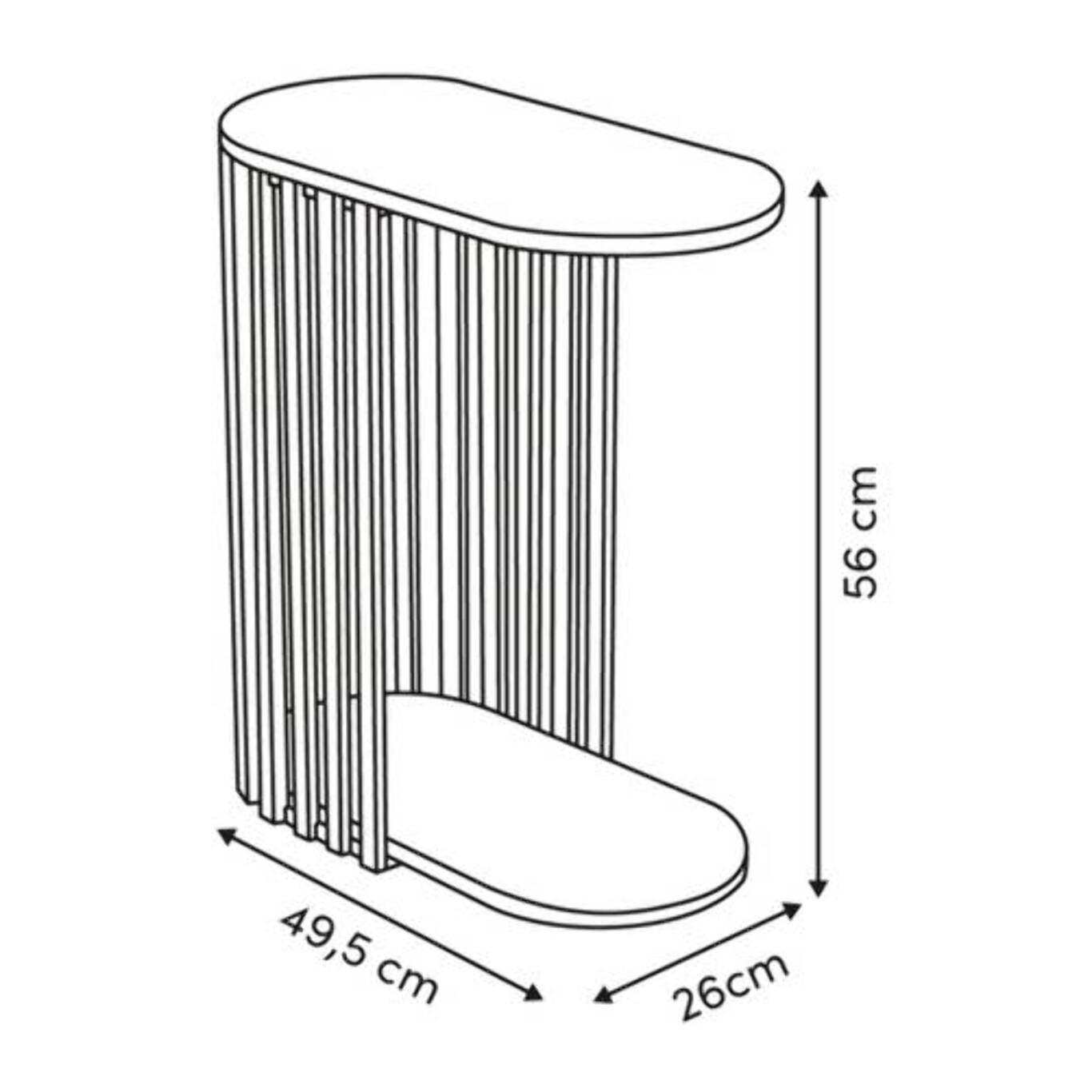 Bout de canapé Slat 49,5x26x56cm