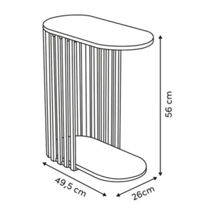 Bout de canapé Slat 49,5x26x56cm