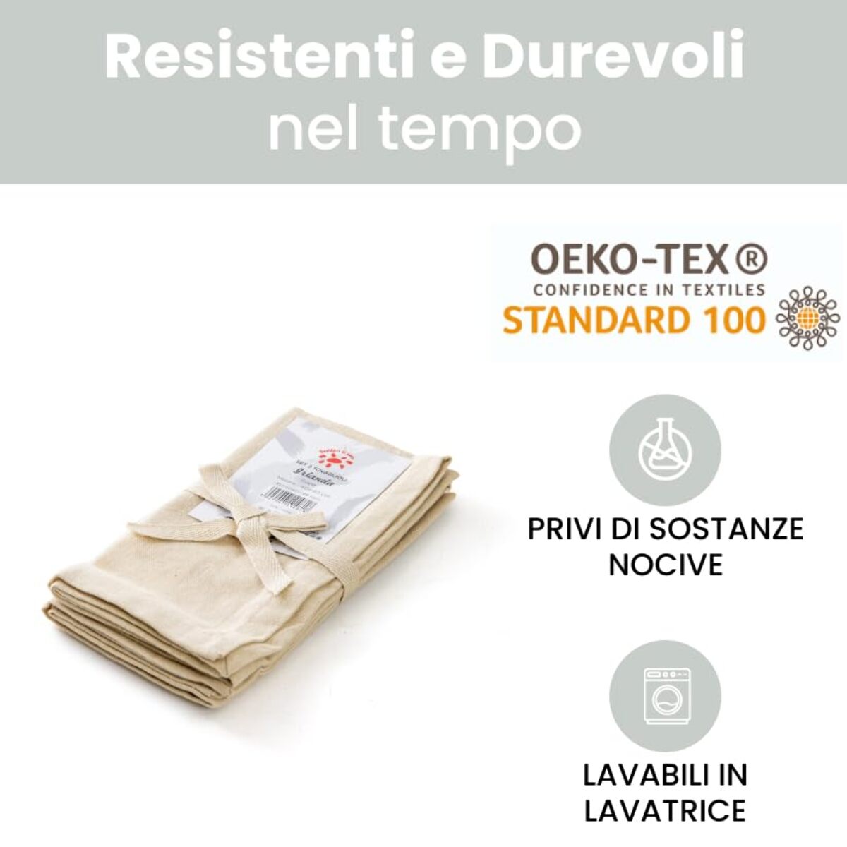 Intrecci – Set 6 tovaglioli in puro cotone 40x40 cm