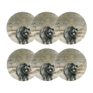 Lot de 6 assiettes creuses en porcelaine 21cm LACHAT