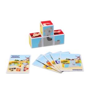 PUZZLE MAGNÉTICO CON TARJETAS DE ACTIVIDADES 4 PIEZAS