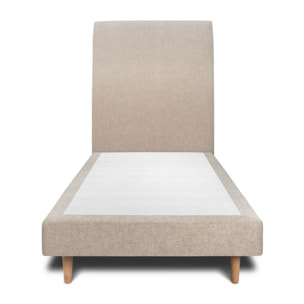 Lit avec tête de lit tapissée tissu et sommier tapissier ep14