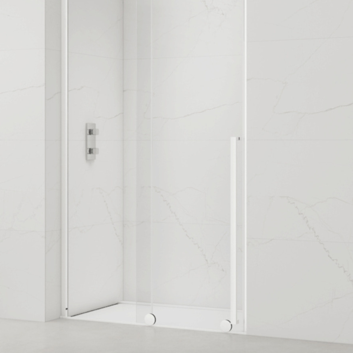 X-MOTION Porte de douche 110x200cm Coulissante, anticalcaire avec profilé blanc (SATBWIXM110NIKAB)