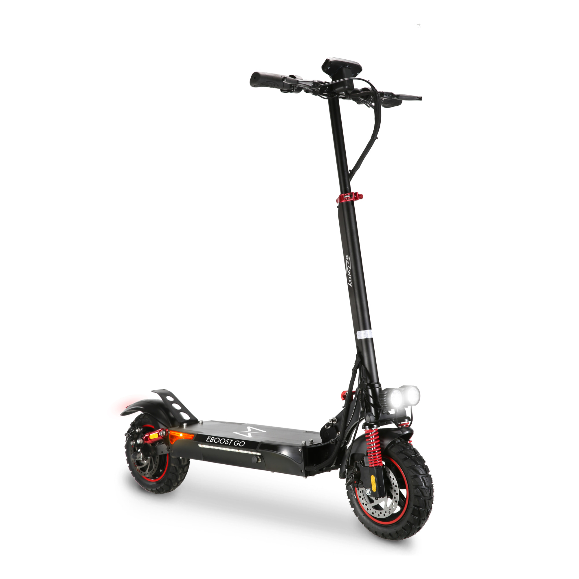 EBOOST GO – Trottinette électrique adulte 25 km/h, autonomie longue 50 km, suspensions intégrales