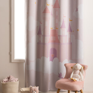 Rideau occultant enfant "Château" 135x260cm rose clair
