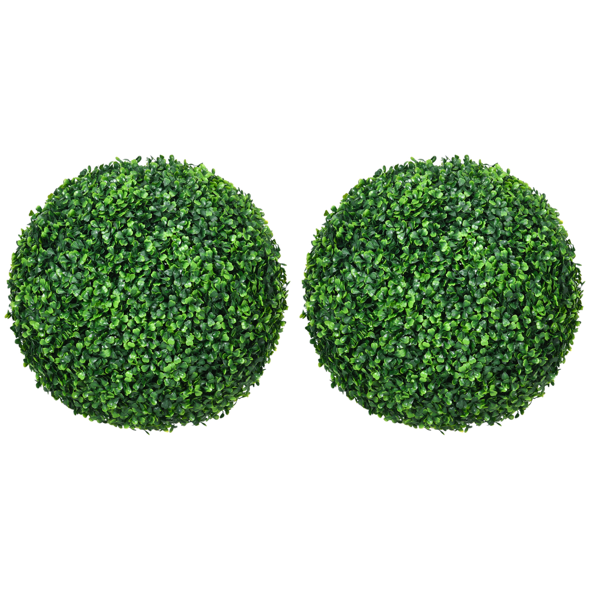 Lot de 2 buis artificiels topiaires artificielles en forme de boule Ø 40 cm PE vert