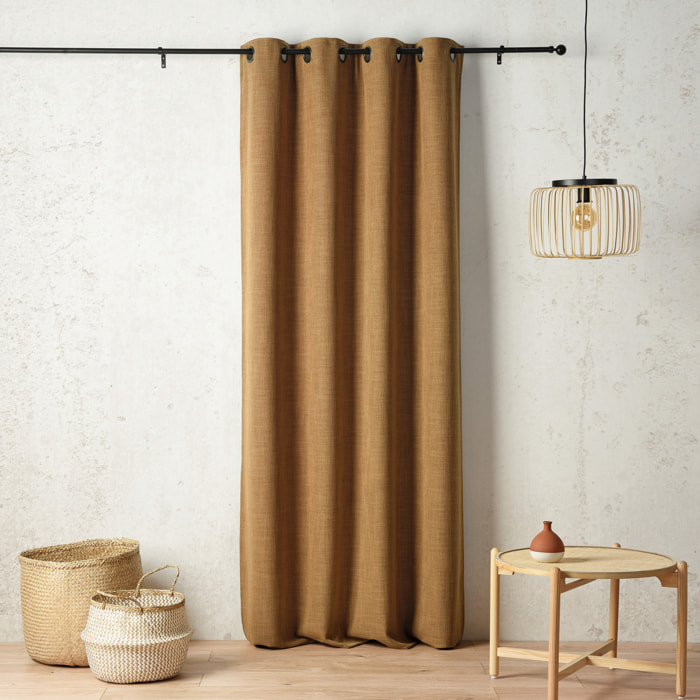 Rideau thermique et obscurcissant à envers polaire à oeillets - Jaune