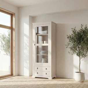 Vitrine Tarifa -bois massif d'araucaria-couleur baishi 70 x 180 x 40 cm