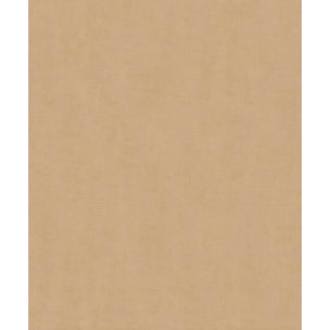 Papier peint uni effet toile lin caramel doré