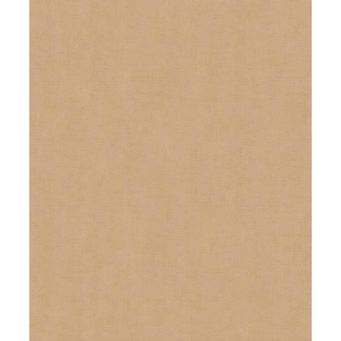 Papier peint uni effet toile lin caramel doré