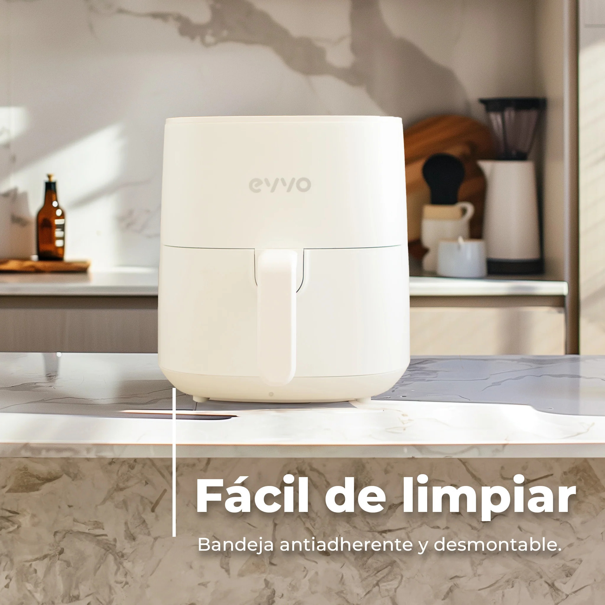 EVVO Freidora sin aceite Tasty Fryer - 6 litros, 1700W, Tecnología Dual Cyclone, Multifunción, hasta 200º