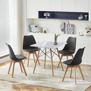 Tavolo da pranzo quadrato top verde salvia 70x70x74 cm - Ester