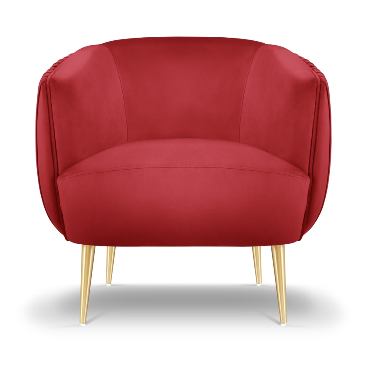 Fauteuil "Cyrille" en velours rouge