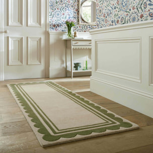 Tapis de couloir en laine à bordure festonné LOIS