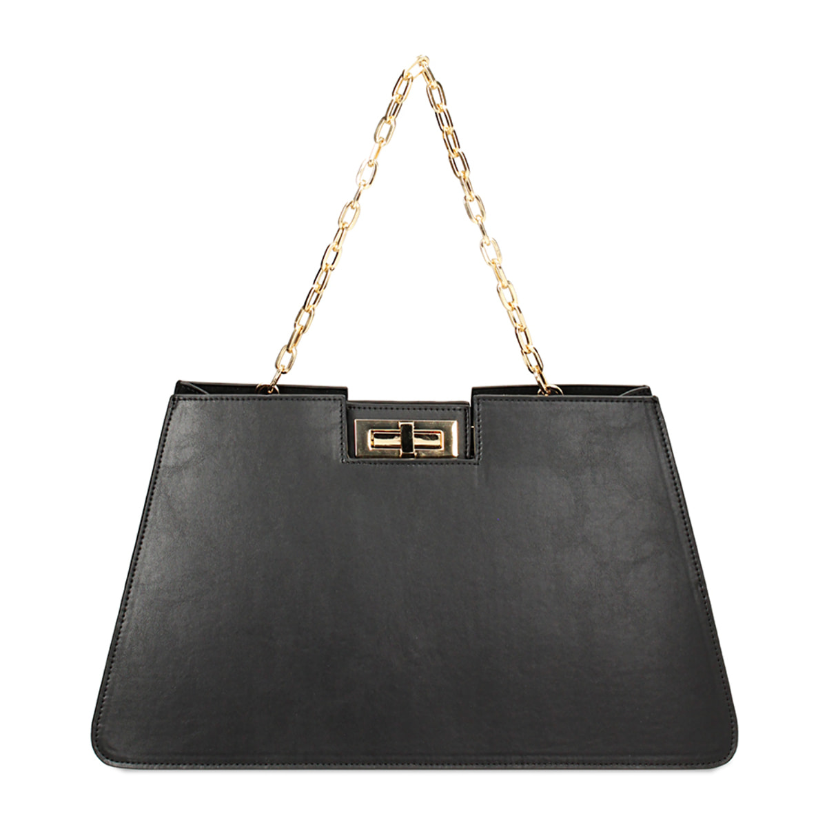 Bolso de mano negro con cadenita