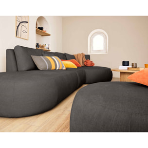 Santorini - module d'assise gauche - en tissu texturé - Gris