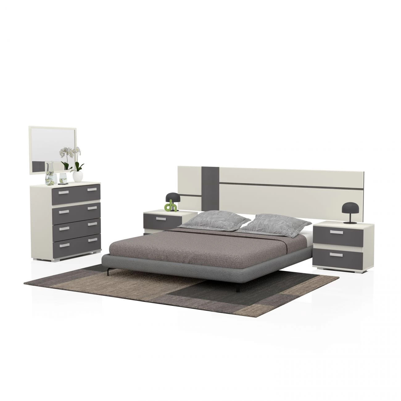 Dormitorio Ataneq Air 4C Blanco - Grafito