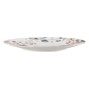 Lot de 6 assiettes plates en porcelaine blanche 27cm AQUARELLE