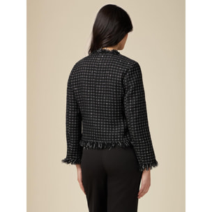 Oltre - Chaqueta boxy de tweed - Negro