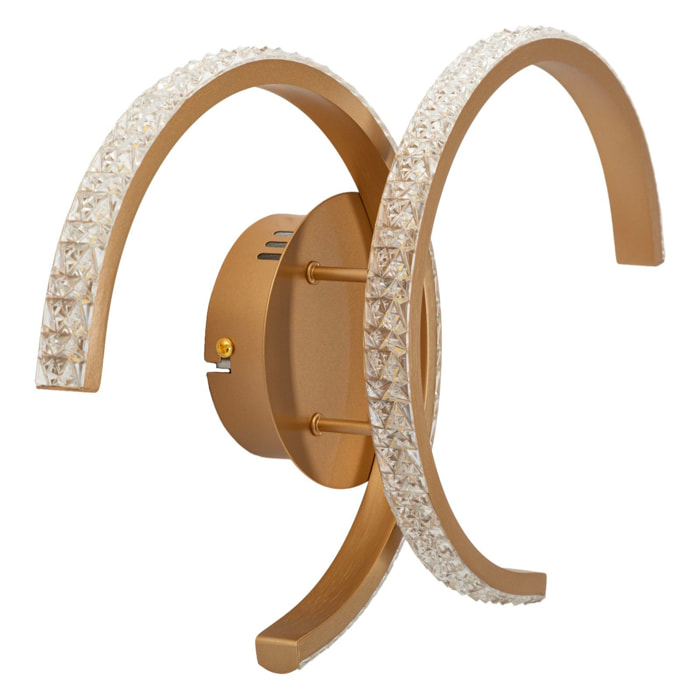 LAMPADA DA MURO LED DOUBLE C CM 41X8,5X24 (LUCE CON 3 TEMPERATURE DI COLORE)