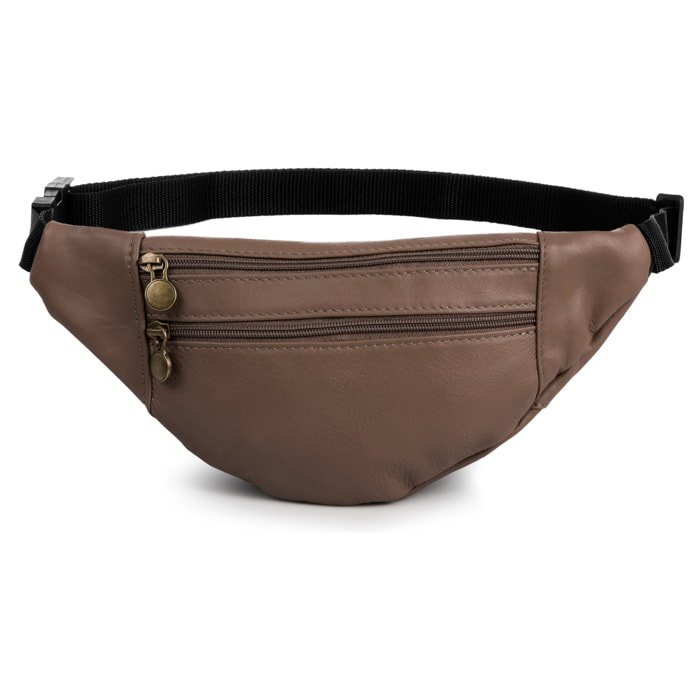 Clara Riñonera de moda Unisex. Piel auténtica Sauvage